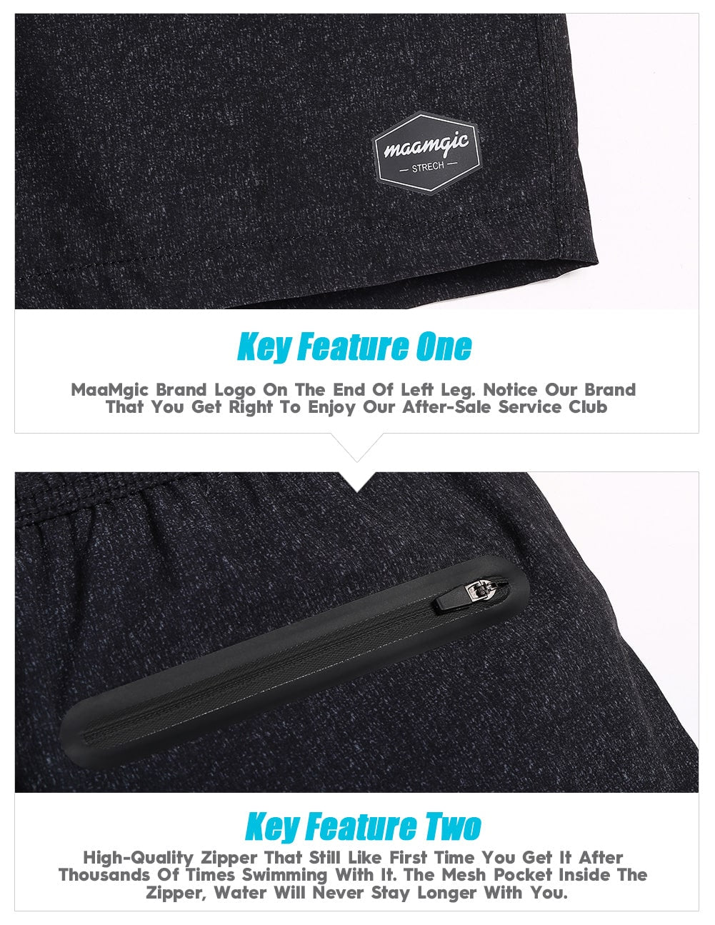 7 Inch Inseam Stretch Solid Swim Trunks-VibeCloset