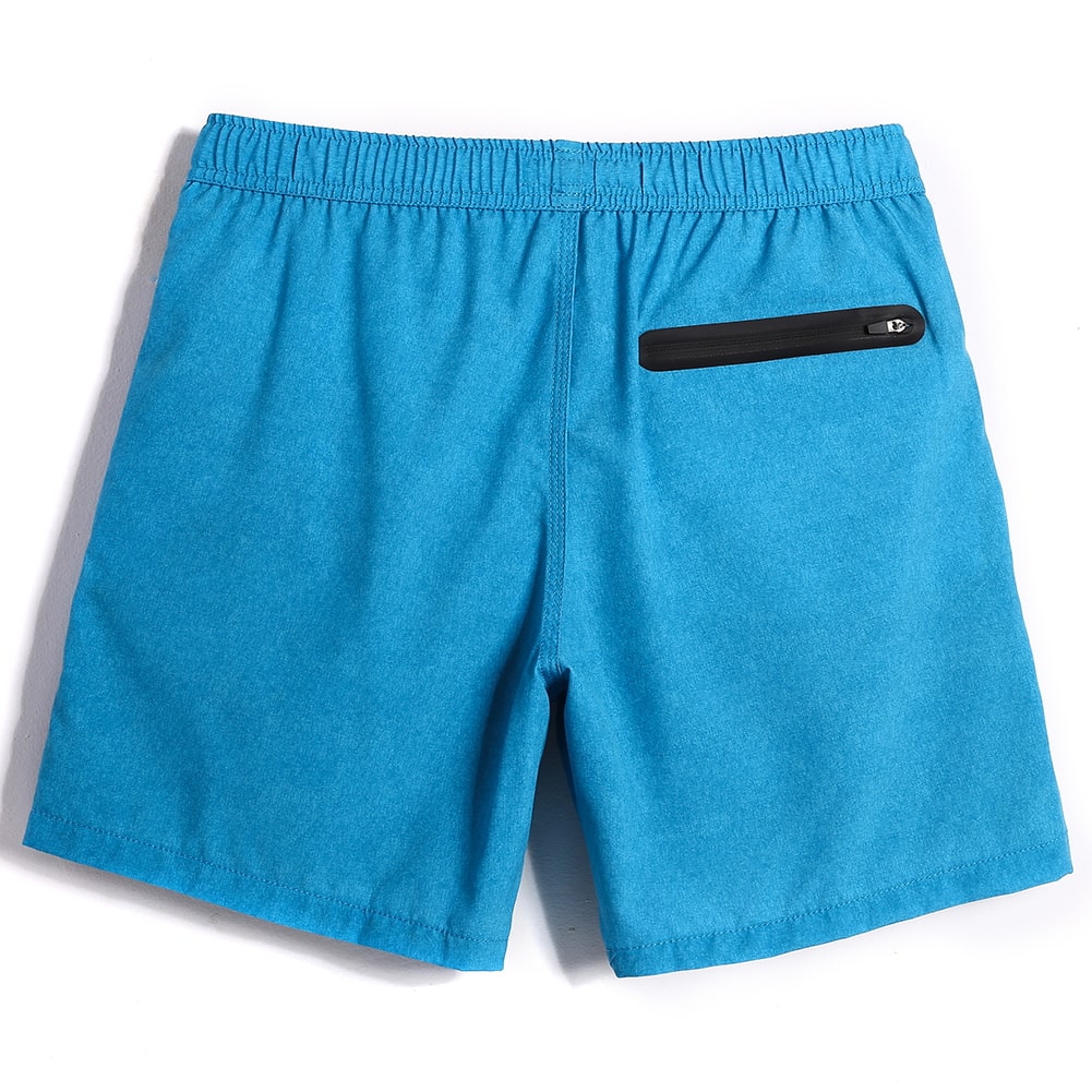 7 Inch Inseam Stretch Solid Swim Trunks-VibeCloset