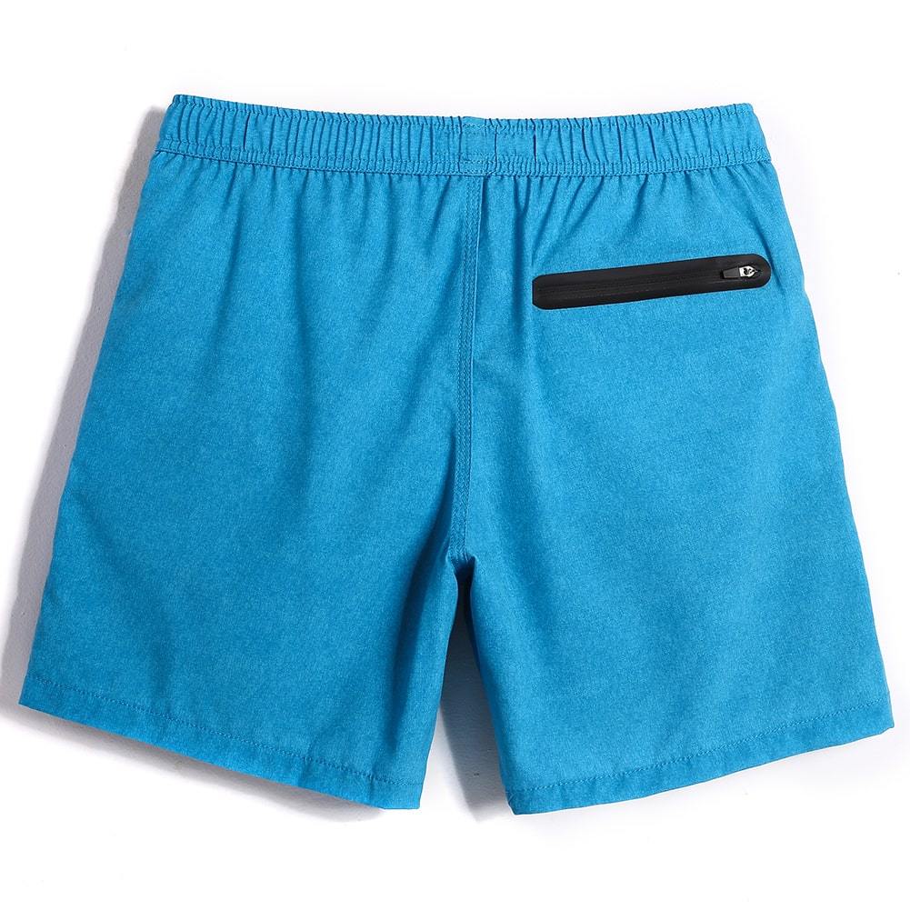 7 Inch Inseam Stretch Solid Swim Trunks-VibeCloset