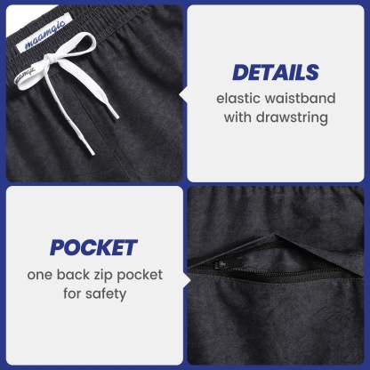 5.5 Inch Inseam Stretch Solid Black Swim Trunks-VibeCloset