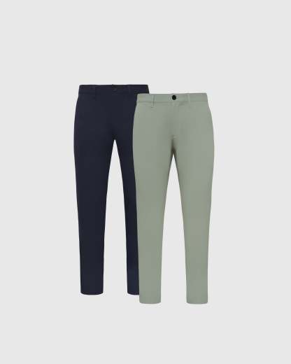 Navy & Meadow Slim Twill Chino Pant 2-Pack-VibeCloset
