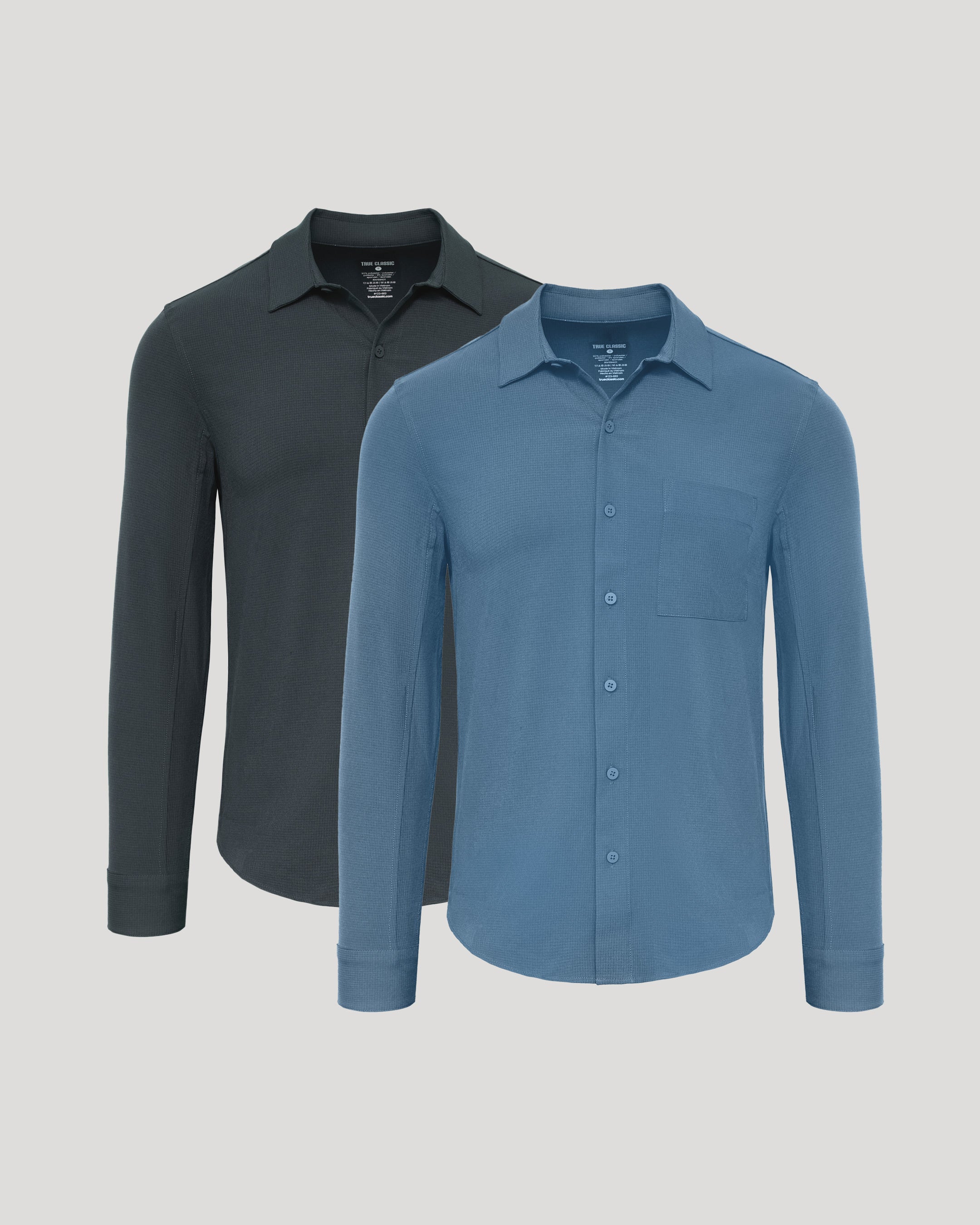 Navy & Fiord Ripstop Long Sleeve Commuter Shirt 2-Pack-VibeCloset
