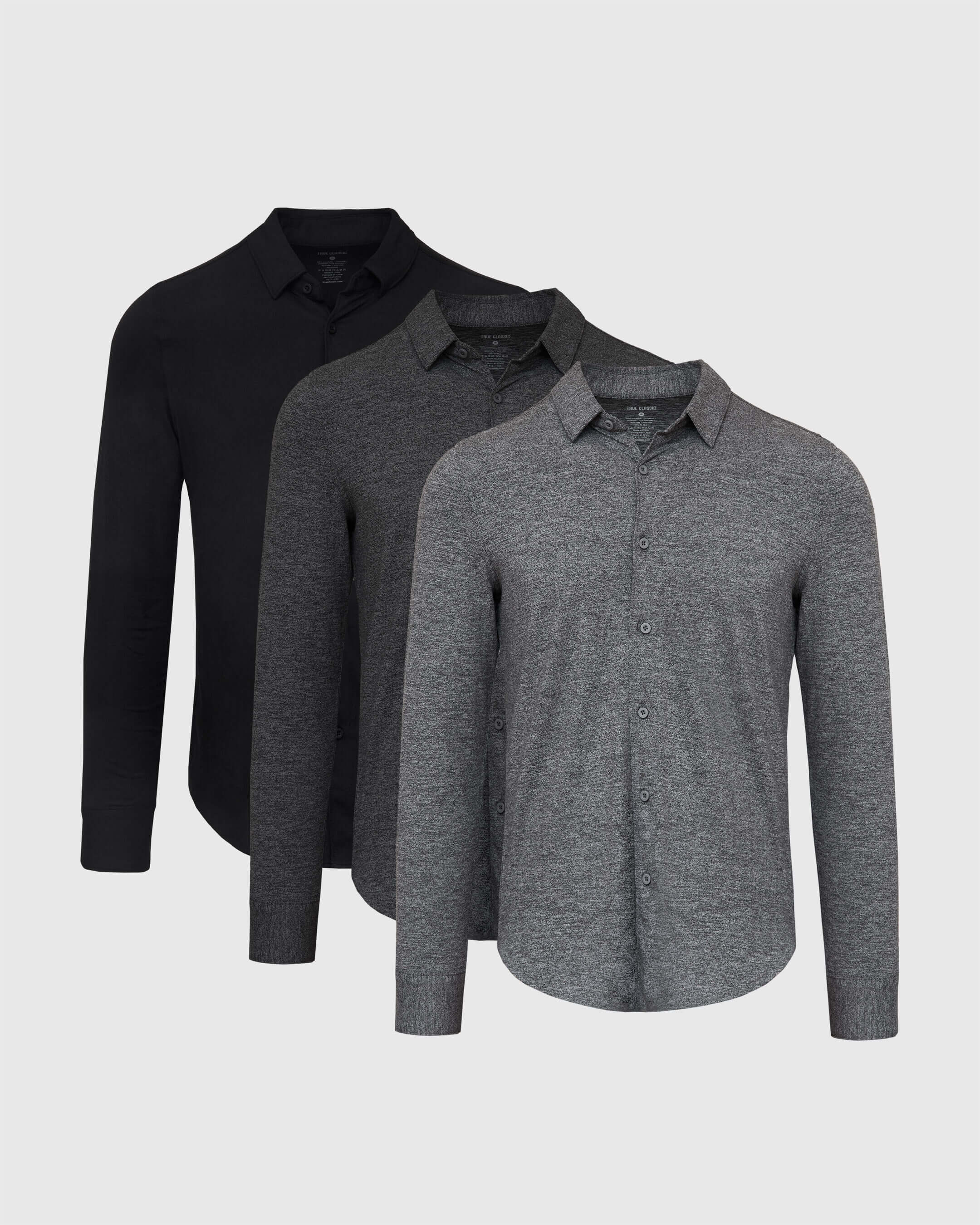 Neutral Long Sleeve Do-It-All Comfort Shirt 3-Pack-VibeCloset