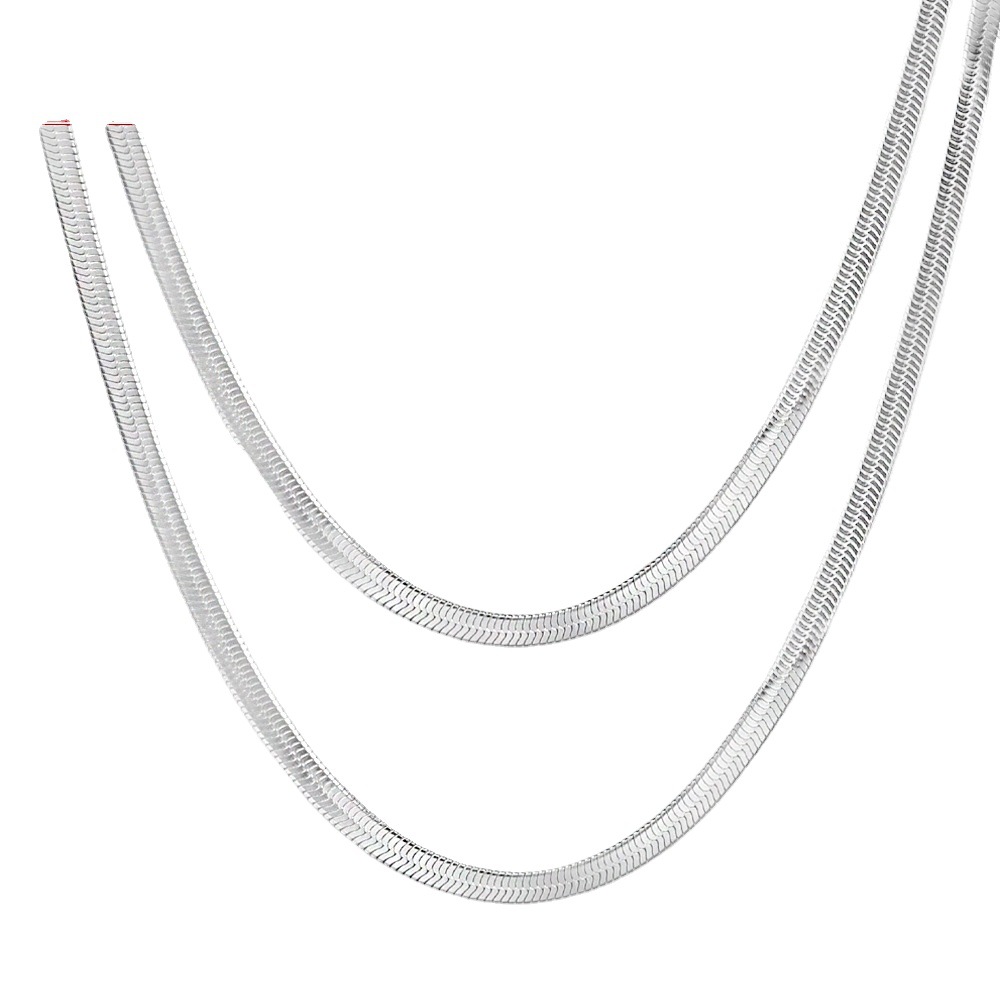 Golden lock bone chain flat snake bone chain necklace