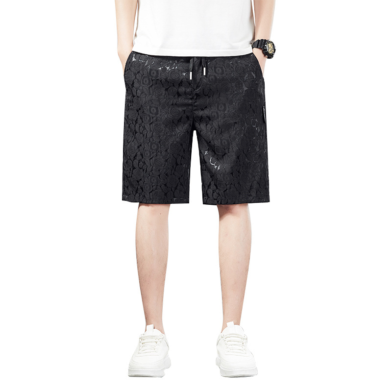 Jacquard ice silk men's casual shorts