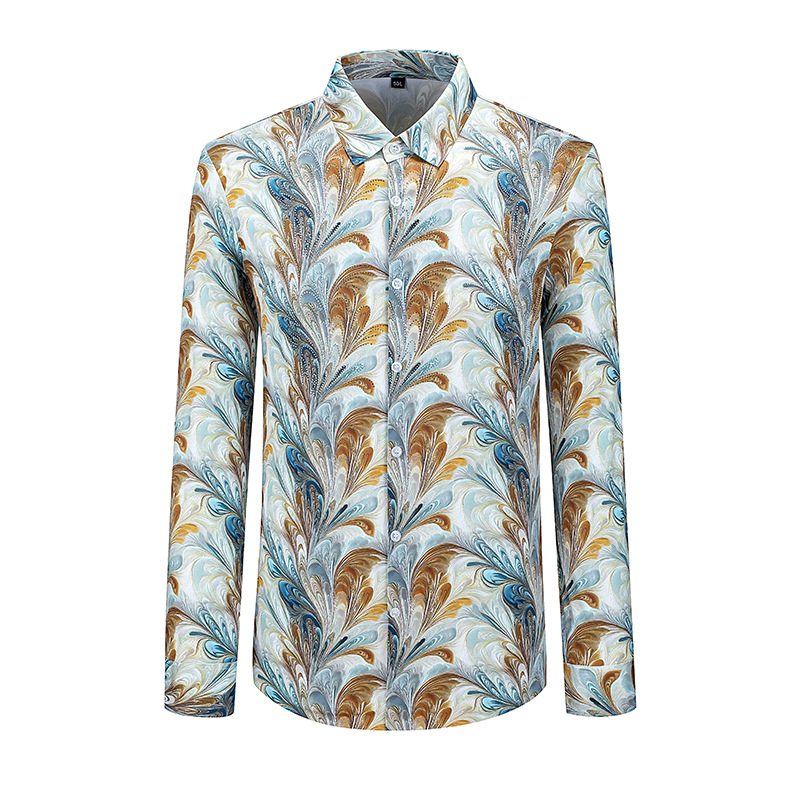 Dreamy Texture Rhinestone Sparkling Slim-Fit Shirt