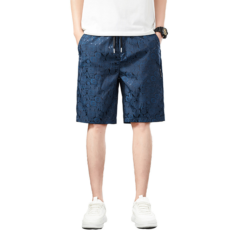 Jacquard ice silk men's casual shorts