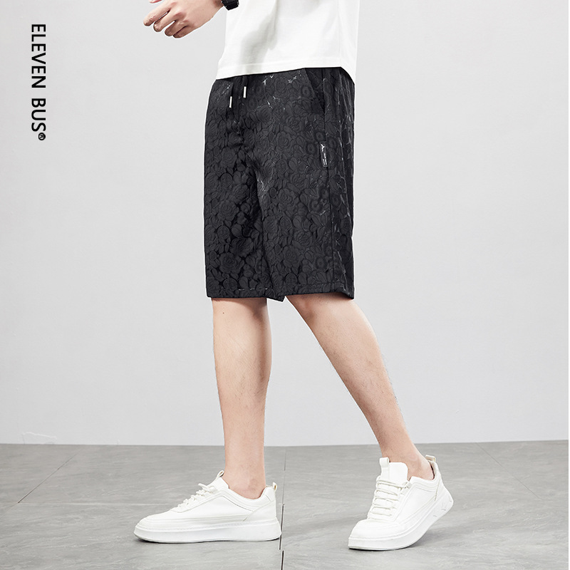Jacquard ice silk men's casual shorts