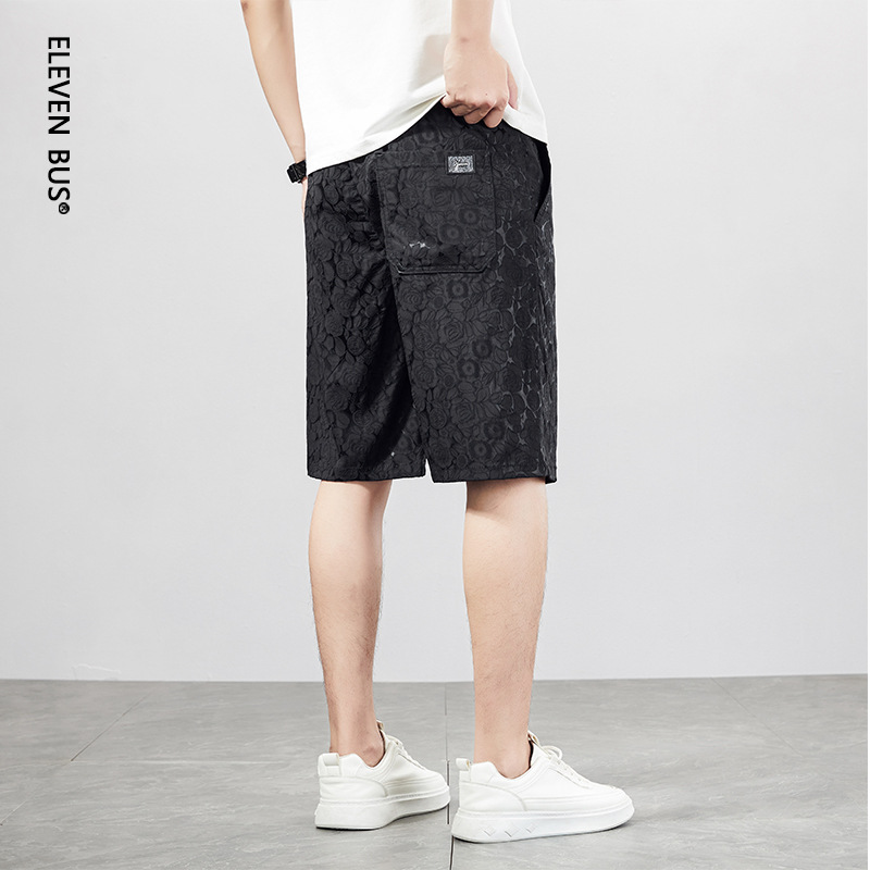 Jacquard ice silk men's casual shorts