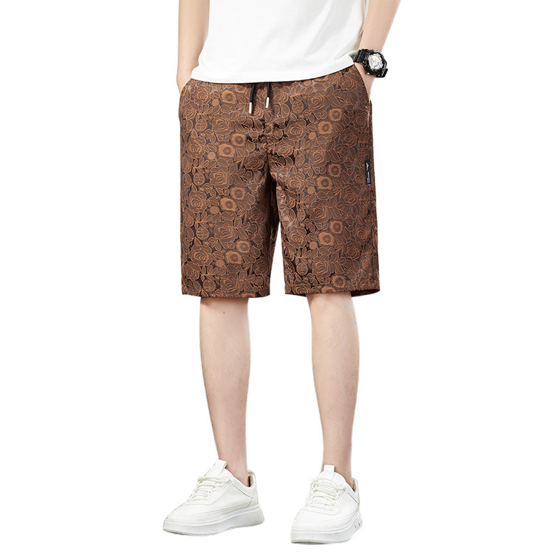 Jacquard ice silk men's casual shorts
