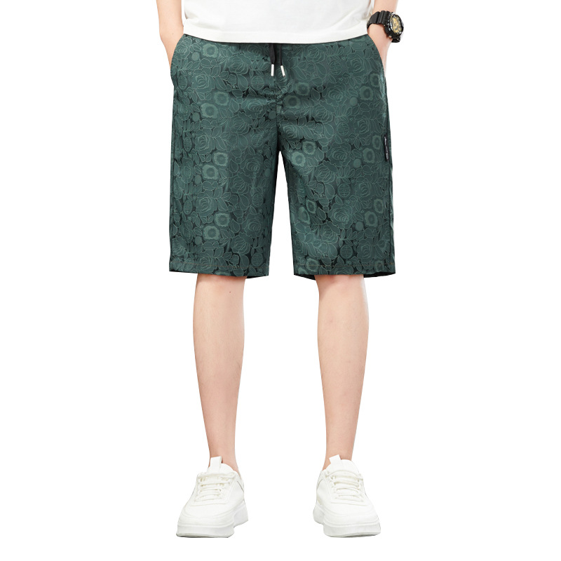 Jacquard ice silk men's casual shorts