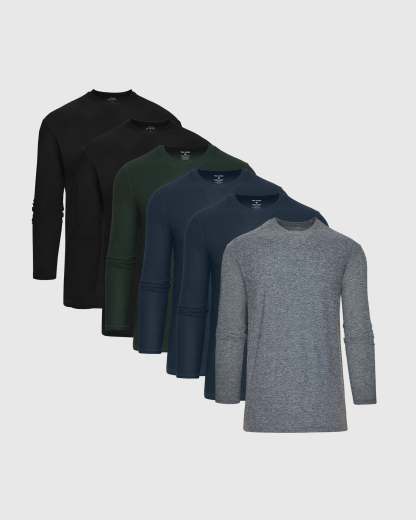 Ocean Depths Active Long Sleeve Crew 6-Pack-VibeCloset