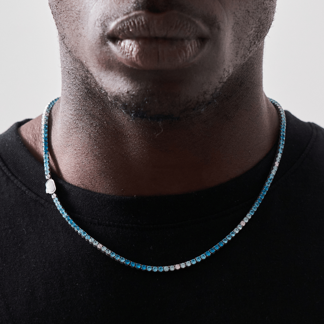 Blue Tennis Chain (Silver) 3mm-unboundedy