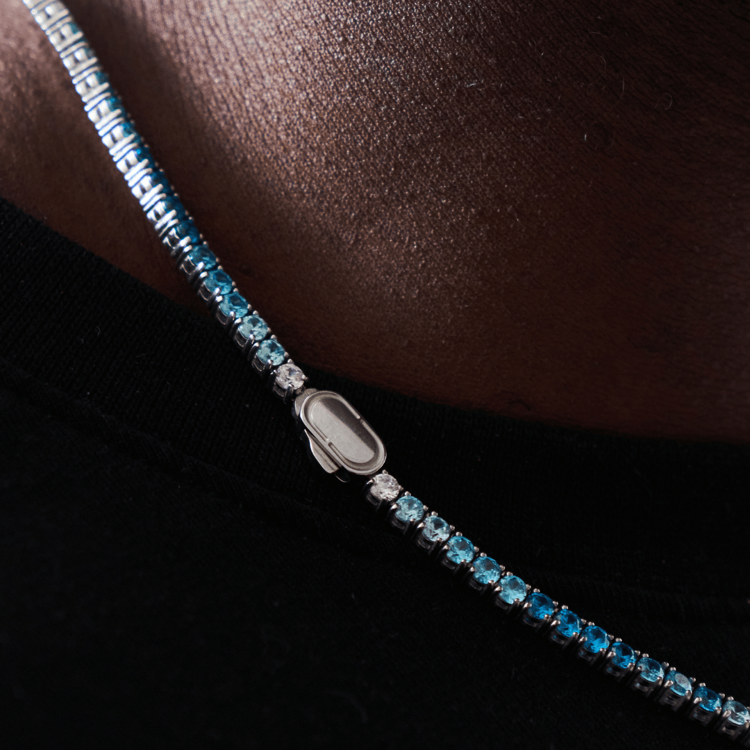 Blue Tennis Chain (Silver) 3mm-unboundedy