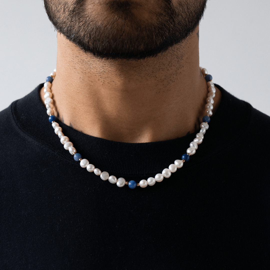 Cobalt Blue - Real Pearl Necklace-unboundedy
