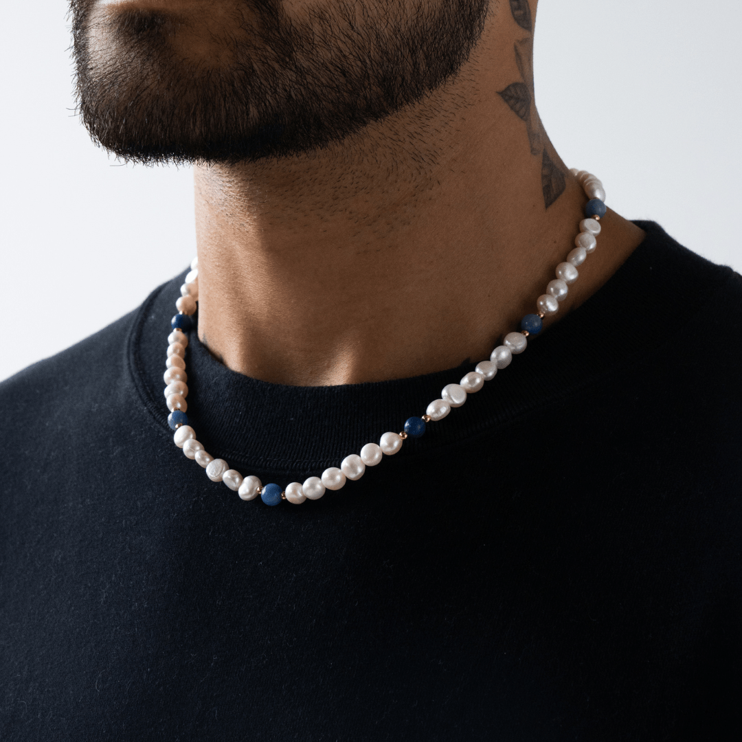 Cobalt Blue - Real Pearl Necklace-unboundedy