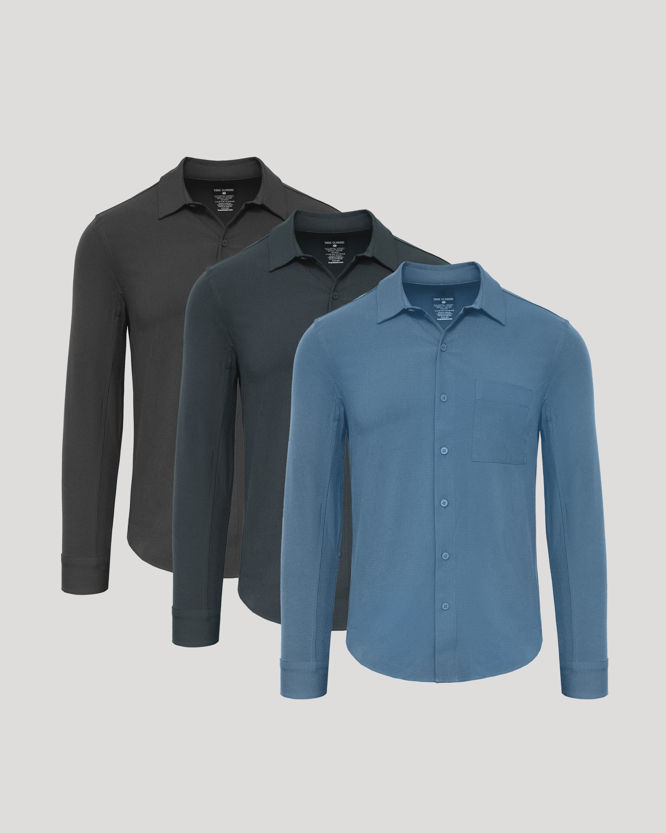 Ripstop Long Sleeve Commuter Shirt 3-Pack-VibeCloset