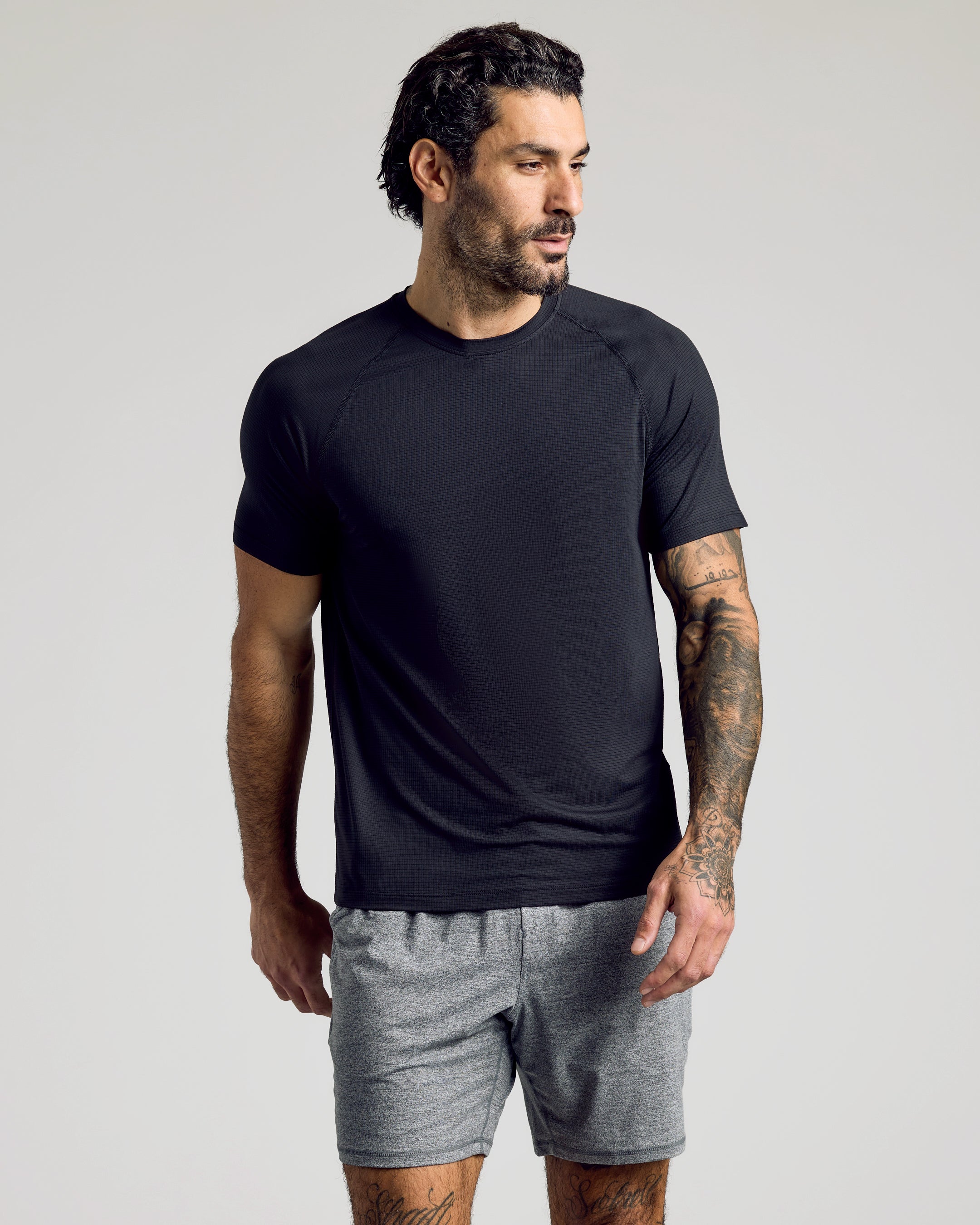 Black Active Mesh Crew-VibeCloset