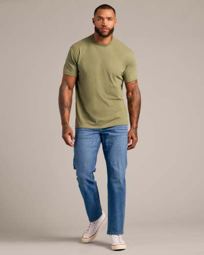 Dark Heather Willow Short Sleeve Crew Neck Tee-VibeCloset