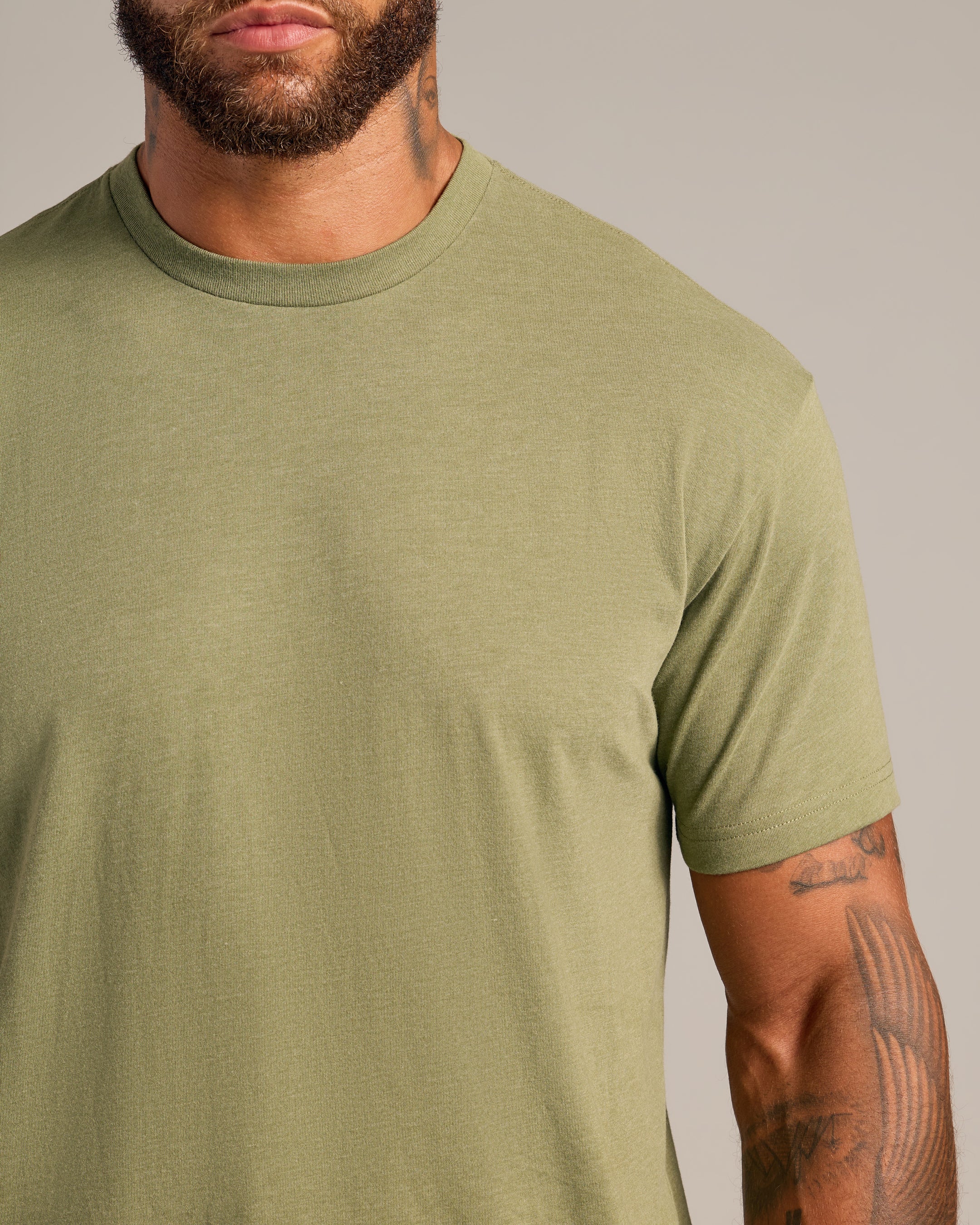 Dark Heather Willow Short Sleeve Crew Neck Tee-VibeCloset