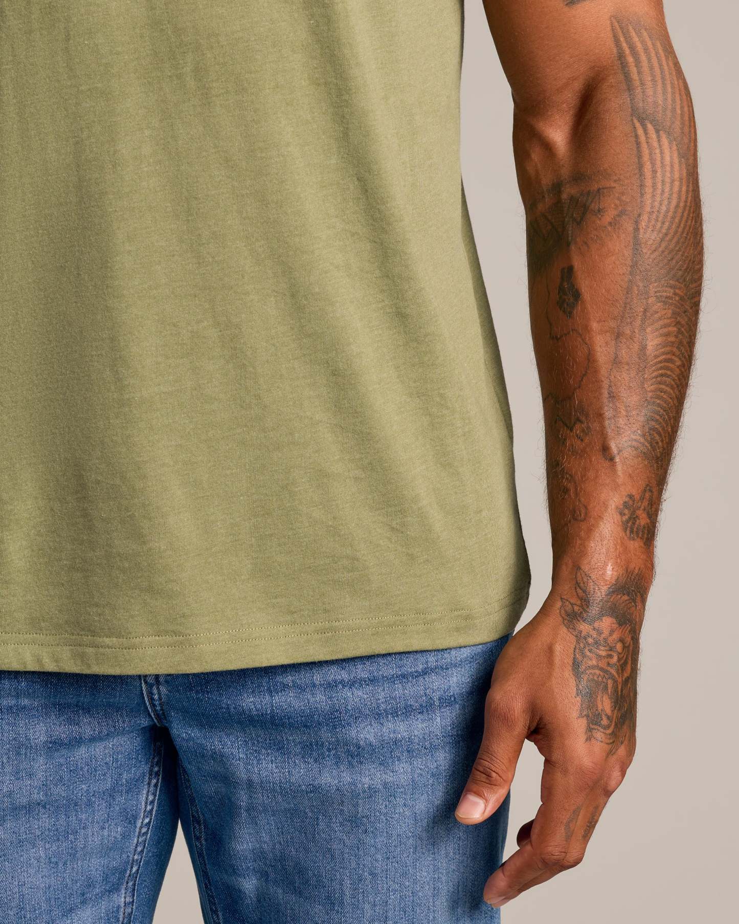 Dark Heather Willow Short Sleeve Crew Neck Tee-VibeCloset