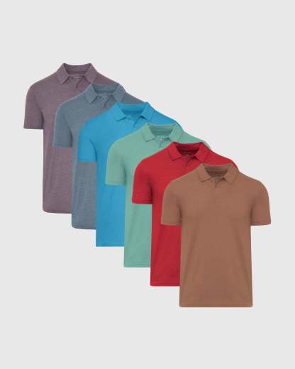 Full Rotation Short Sleeve Classic Polo 6-Pack-VibeCloset