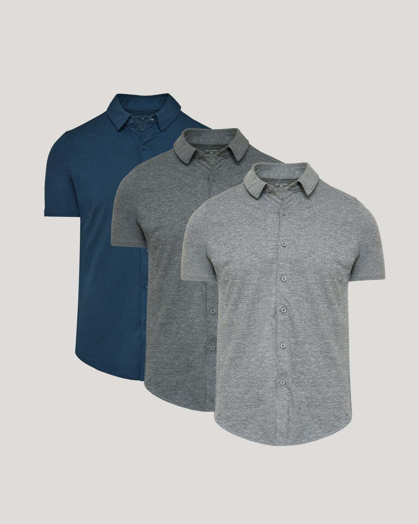 Short Sleeve Comfort Knit Shirt 3-Pack-VibeCloset