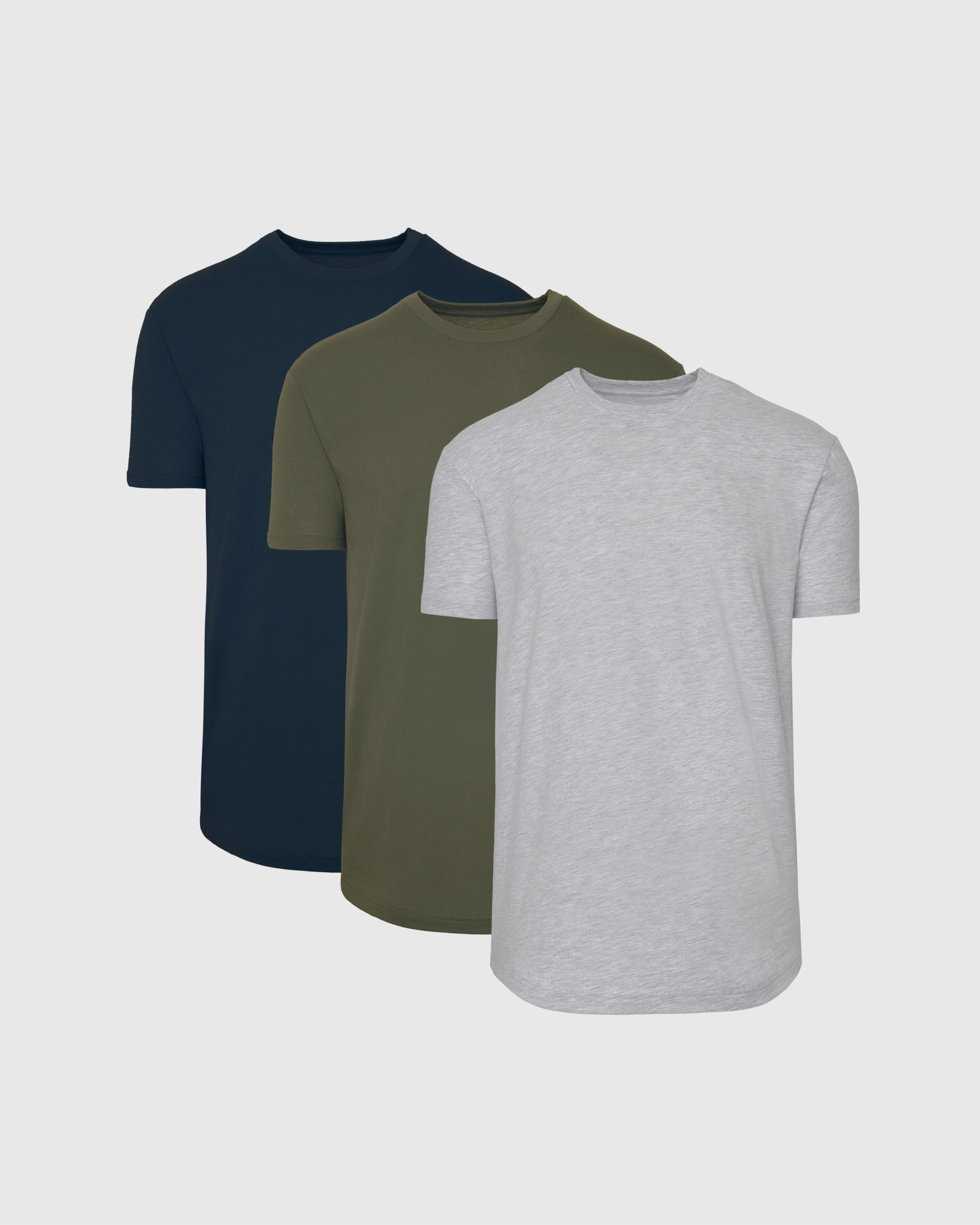 Short Sleeve Curved Hem Crew 3-Pack-VibeCloset