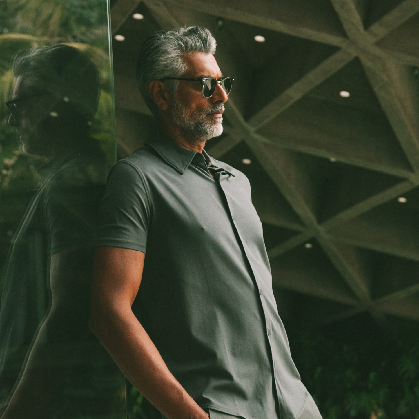 Carbon Short Sleeve Knit Shirt-VibeCloset