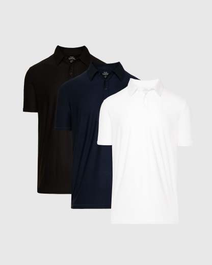 Active Short Sleeve Polo 3-Pack-VibeCloset