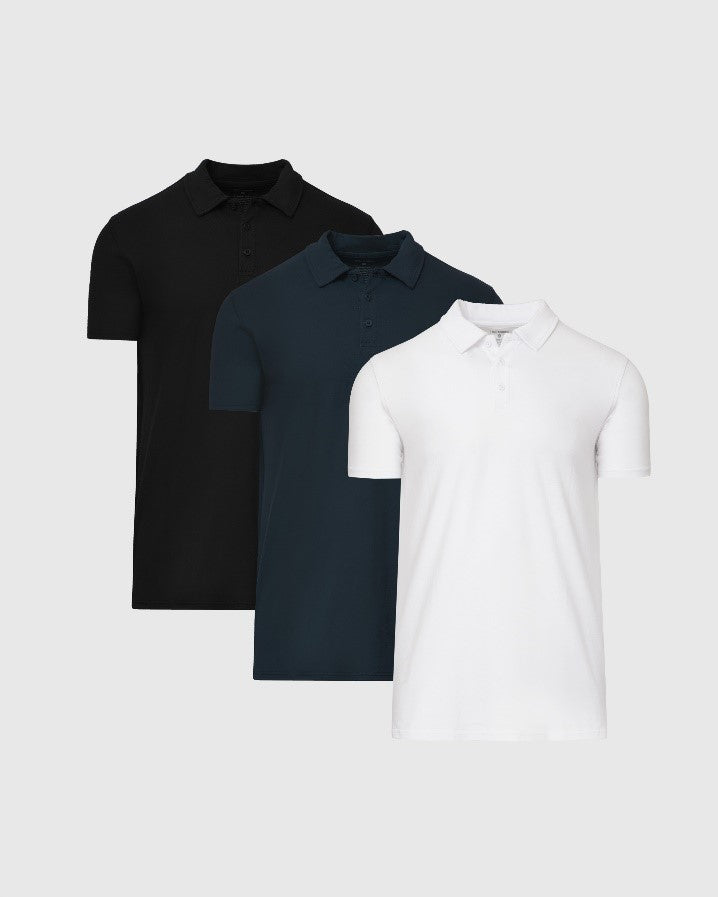 Standard Tall Short Sleeve Polo 3-Pack-VibeCloset