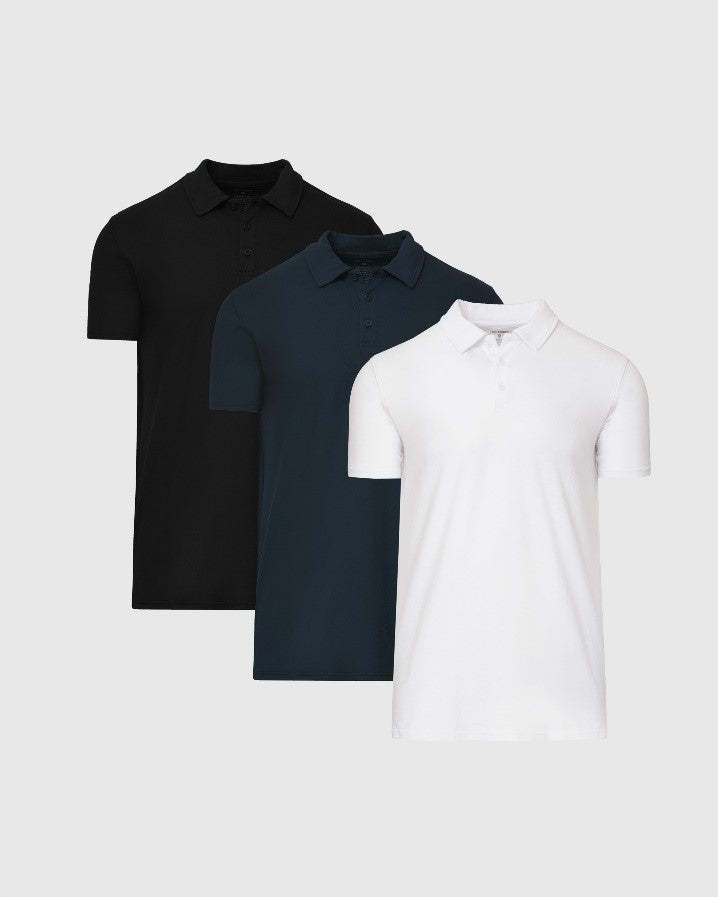 Standard Tall Short Sleeve Polo 3-Pack-VibeCloset