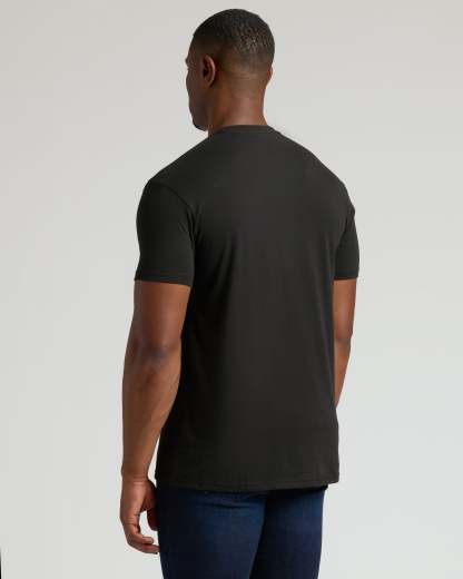 Black Tall Straight Hem Crew Neck T-Shirt-VibeCloset