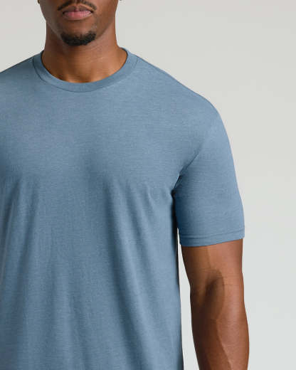 Dark Heather Tempest Tall Straight Hem Crew Neck T-Shirt-VibeCloset