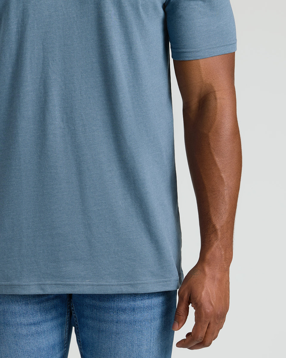 Dark Heather Tempest Tall Straight Hem Crew Neck T-Shirt-VibeCloset