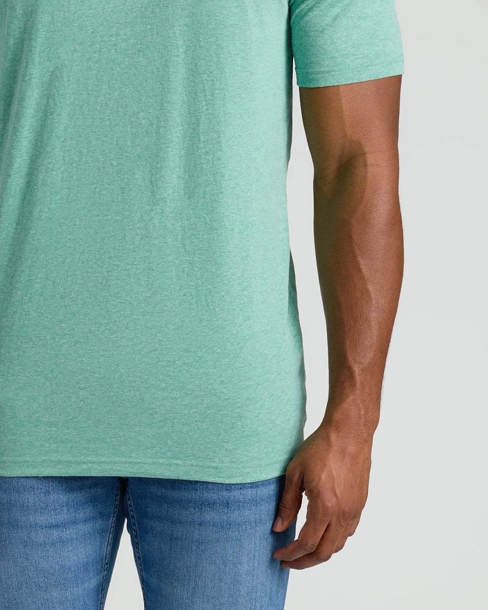 Light Heather Greenery Tall Straight Hem Crew Neck T-Shirt-VibeCloset