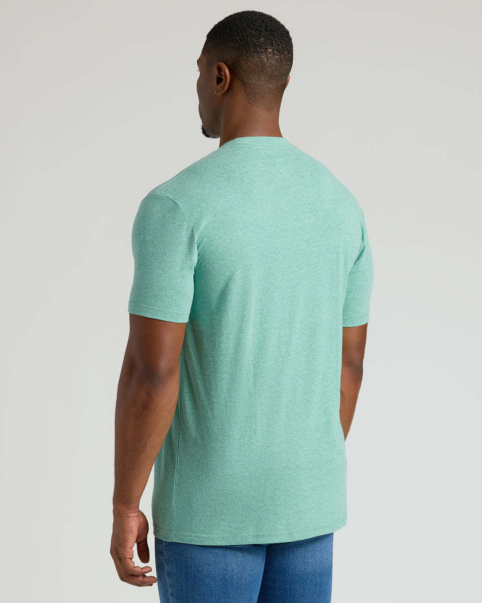 Light Heather Greenery Tall Straight Hem Crew Neck T-Shirt-VibeCloset