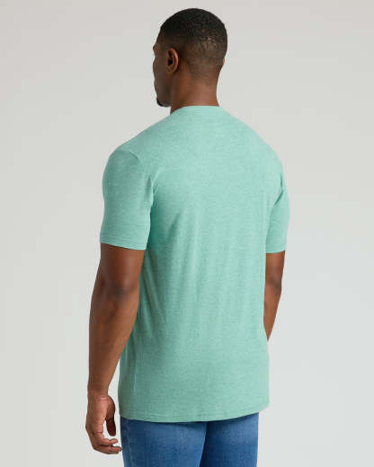 Light Heather Greenery Tall Straight Hem Crew Neck T-Shirt-VibeCloset