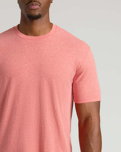 Light Heather Vermilion Tall Straight Hem Crew Neck T-Shirt-VibeCloset