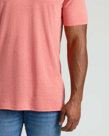 Light Heather Vermilion Tall Straight Hem Crew Neck T-Shirt-VibeCloset