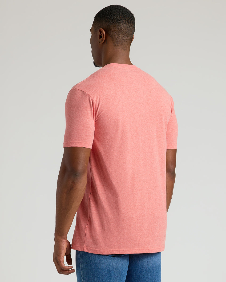 Light Heather Vermilion Tall Straight Hem Crew Neck T-Shirt-VibeCloset