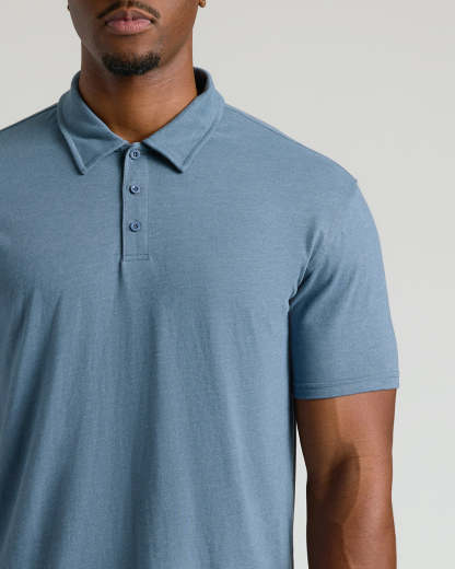 Dark Heather Tempest Short Sleeve Tall Polo-VibeCloset