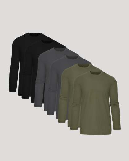 Tall Long Sleeve T-Shirt 6-Pack-VibeCloset