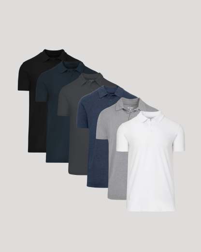 Tall Short Sleeve Polo 6-Pack-VibeCloset