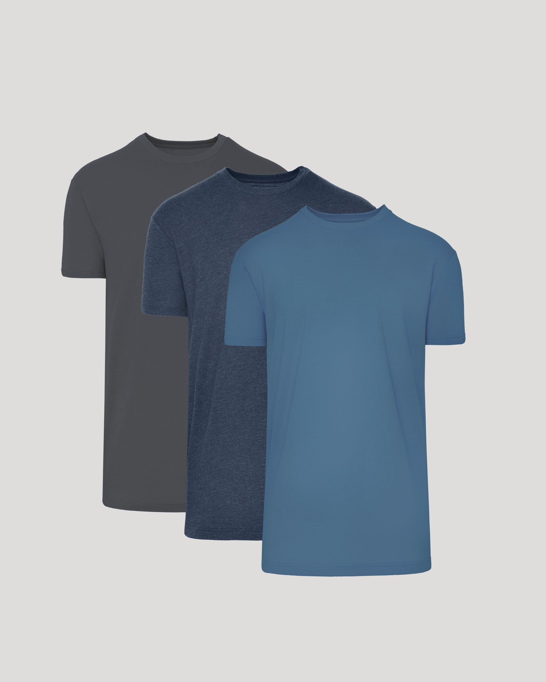 Carbon Blue Tall Straight Hem Crew Neck T-Shirt 3-Pack-VibeCloset