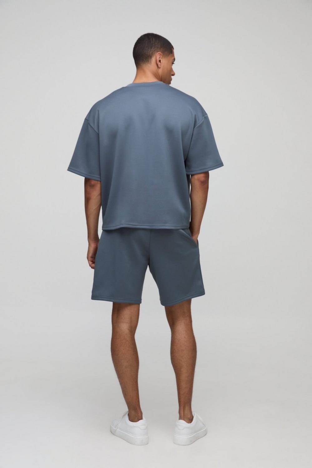 Oversized Boxy Man Scuba T-Shirt & Short Set