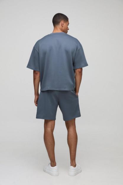 Oversized Boxy Man Scuba T-Shirt & Short Set