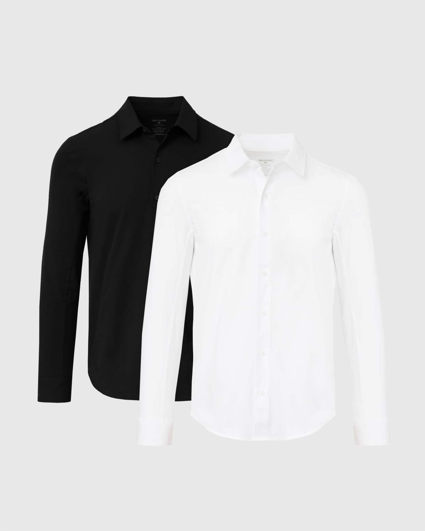 Black & White Commuter Long Sleeve Shirt 2-Pack-VibeCloset
