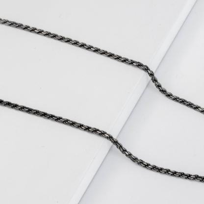 Rope Chain Necklace Men Oxidized Sterling Silver 3mm - Birthday Gift for Him - SN00174