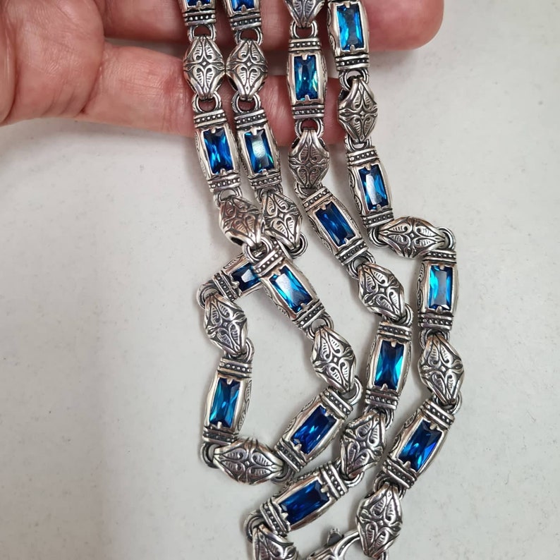 Mens silver bracelet; mens bracelet with stones; silver bracelet for men; bracelet with topazes; 925 sterling silver bracelet handmade